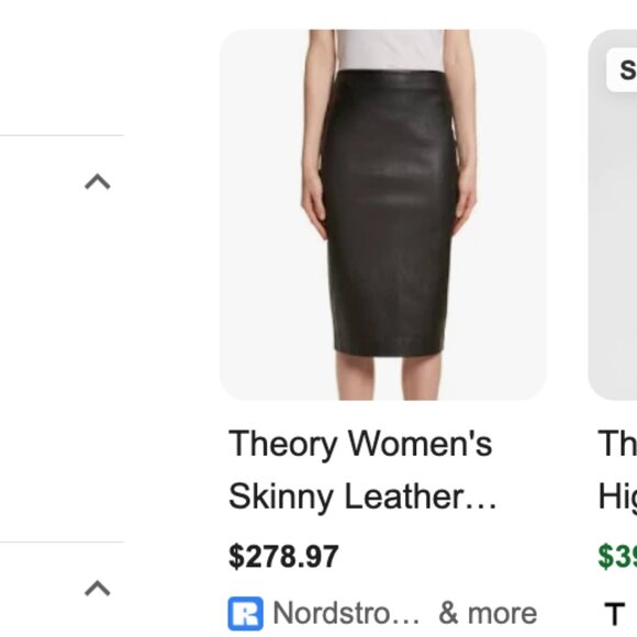 Theory 100% Genuine Leather Pencil Skirt